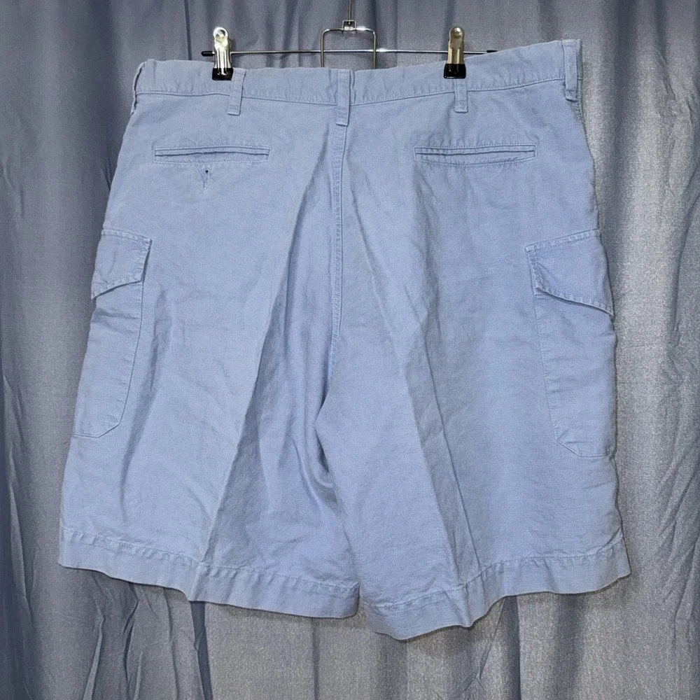 Vintage Polo Ralph Lauren Linen Cotton Blend Cargo Shorts Blue Size XL Men